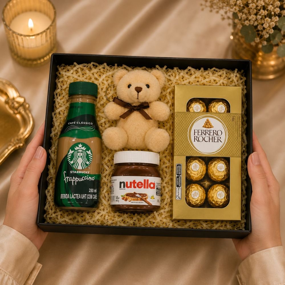 Caixa Maravilha com Ferrero Rocher e Nutella e Starbucks