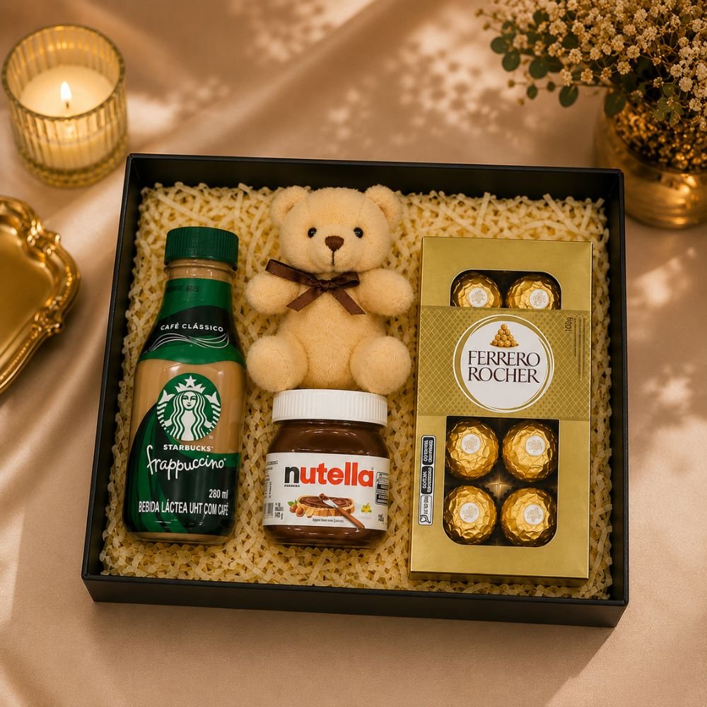 Caixa Maravilha com Ferrero Rocher e Nutella e Starbucks