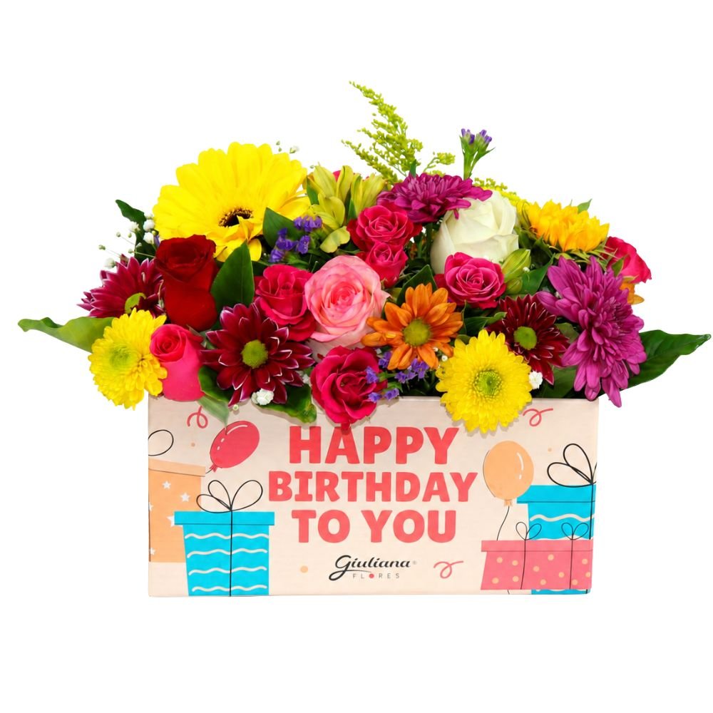 Arranjo de Mix de Flores Happy Birthday to You