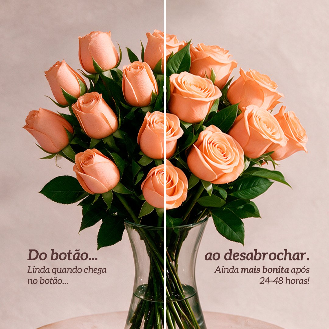 Arranjo Serenidade com 12 Rosas Champanhe