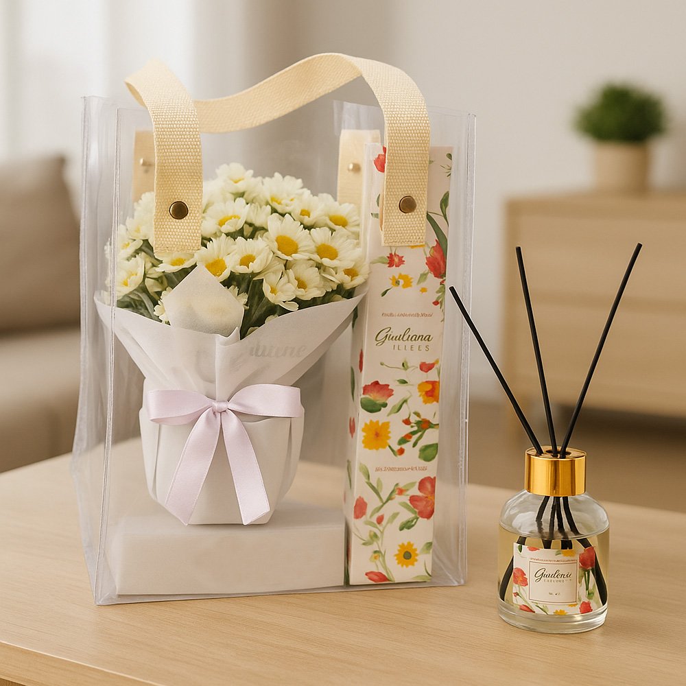 Difusor Encontro Floral Giuliana Flores e Mini Vaso de Margaridinhas