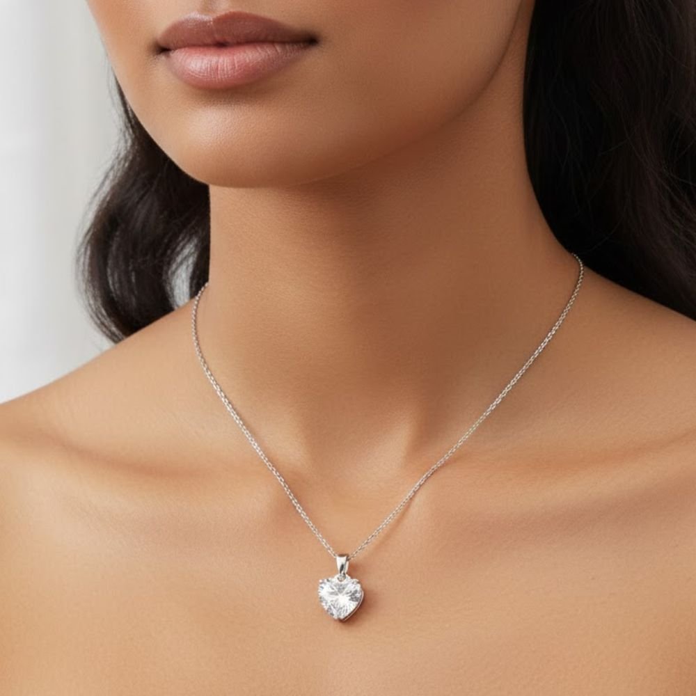 Colar Coração Céu de Prata