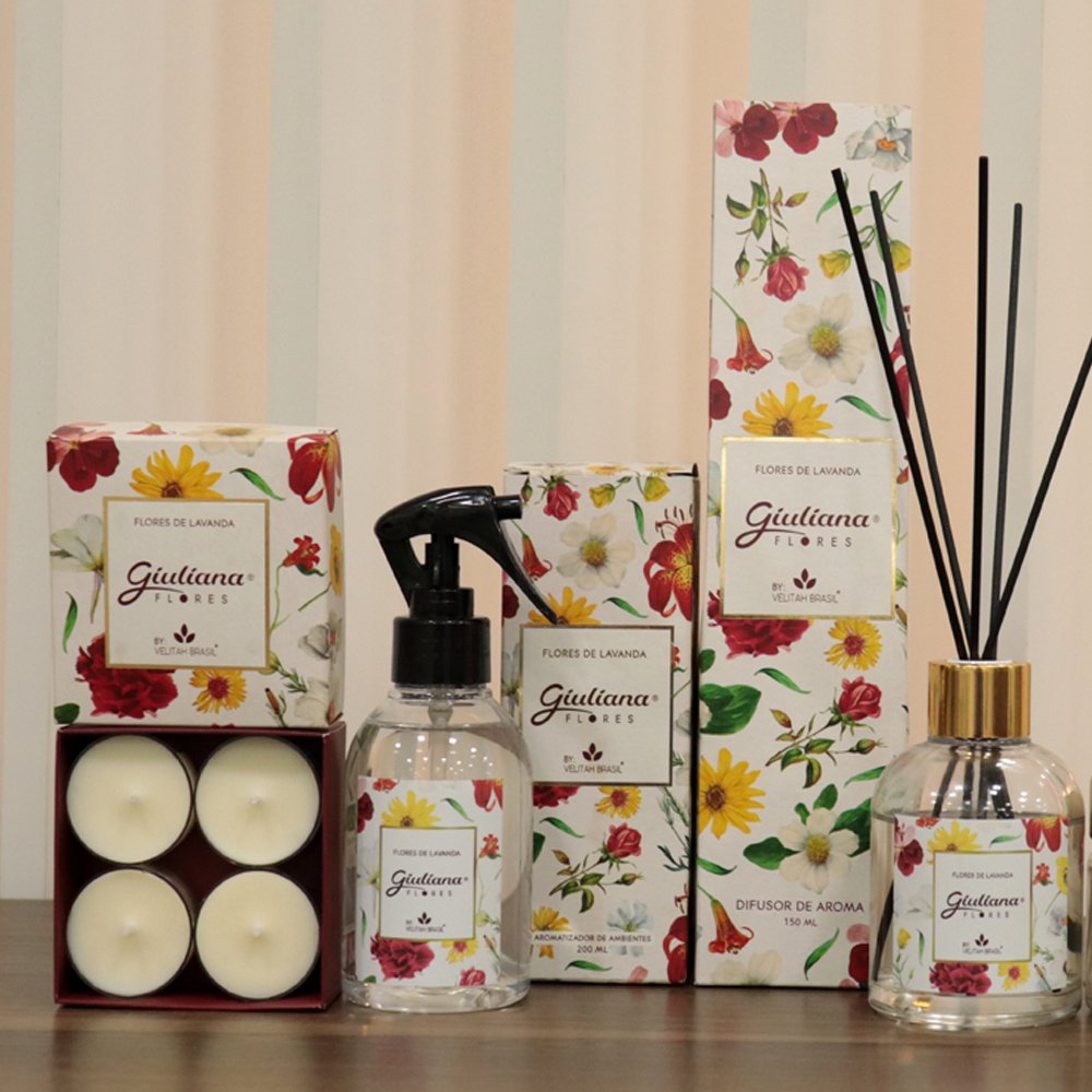 Vela Aromática Lavanda C/4 Mini Velas - Encontro Floral Giuliana Flores