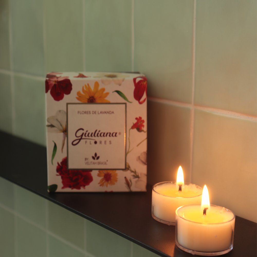 Vela Aromática Lavanda C/4 Mini Velas - Encontro Floral Giuliana Flores