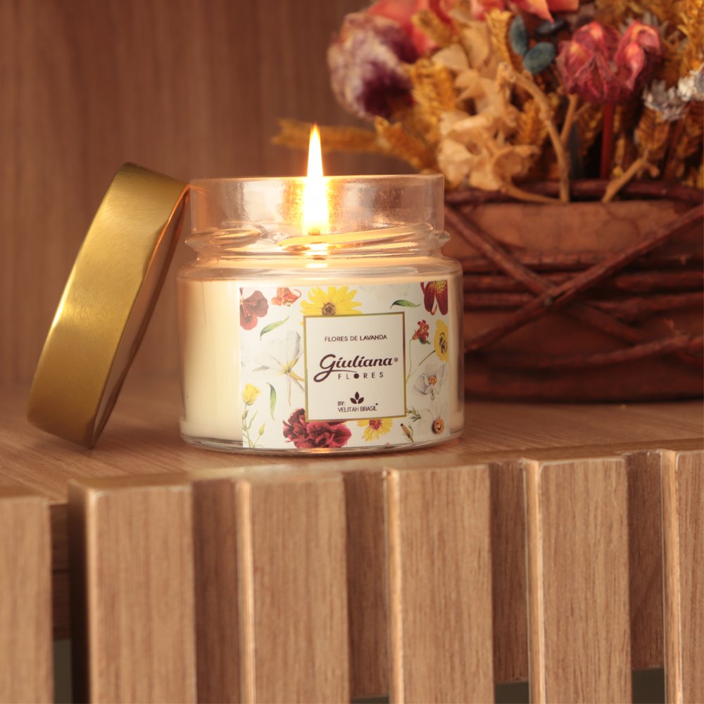 Vela Aromática Lavanda 140g - Encontro Floral Giuliana Flores