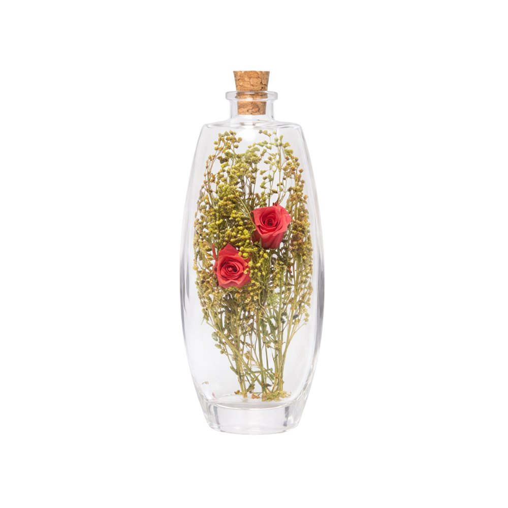Dupla de Rosas Encantadas no Frasco de Vidro - Floral