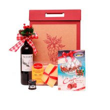 Kit Cesta de Natal Queijo, Vinho, Frios e Chocolate 
