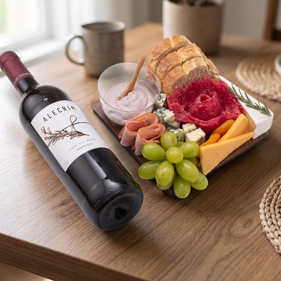 Tábua de Queijos e Frios para 2 Pessoas com Vinho