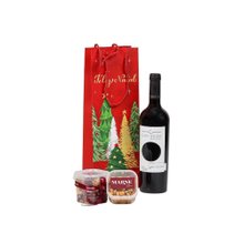 Kit de Natal Vinho Tinto e Frutas Secas Natalinas