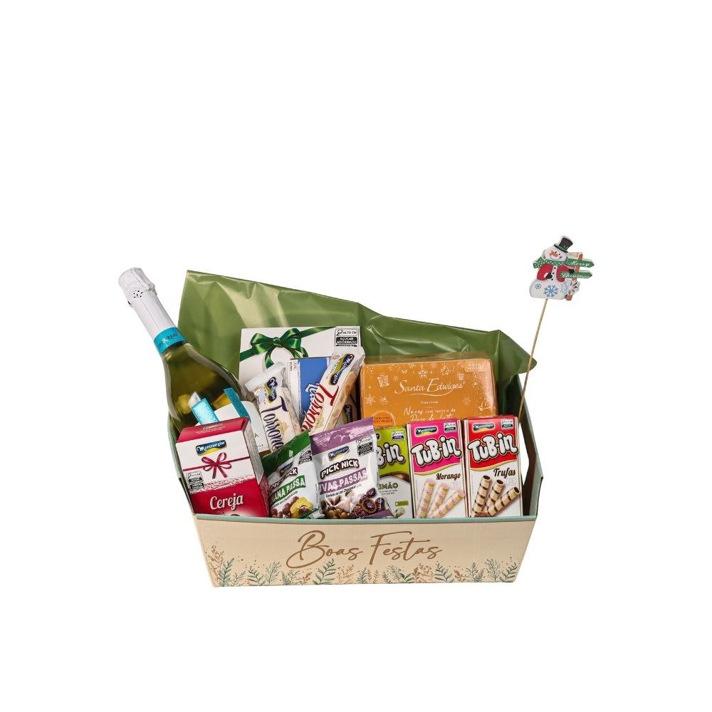Cesta de Natal Espumante e Chocolates