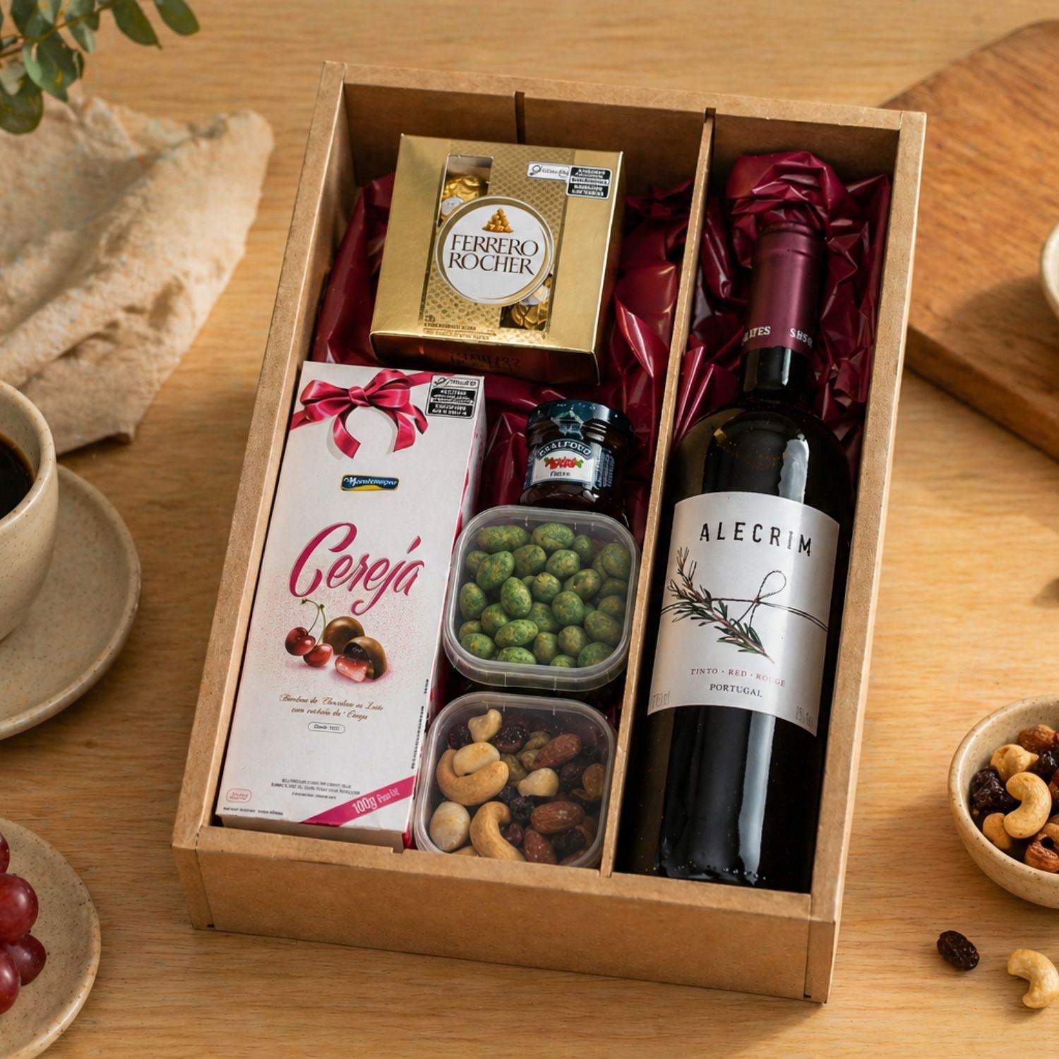 Kit Vinho Alecrim com Chocolates e Petiscos