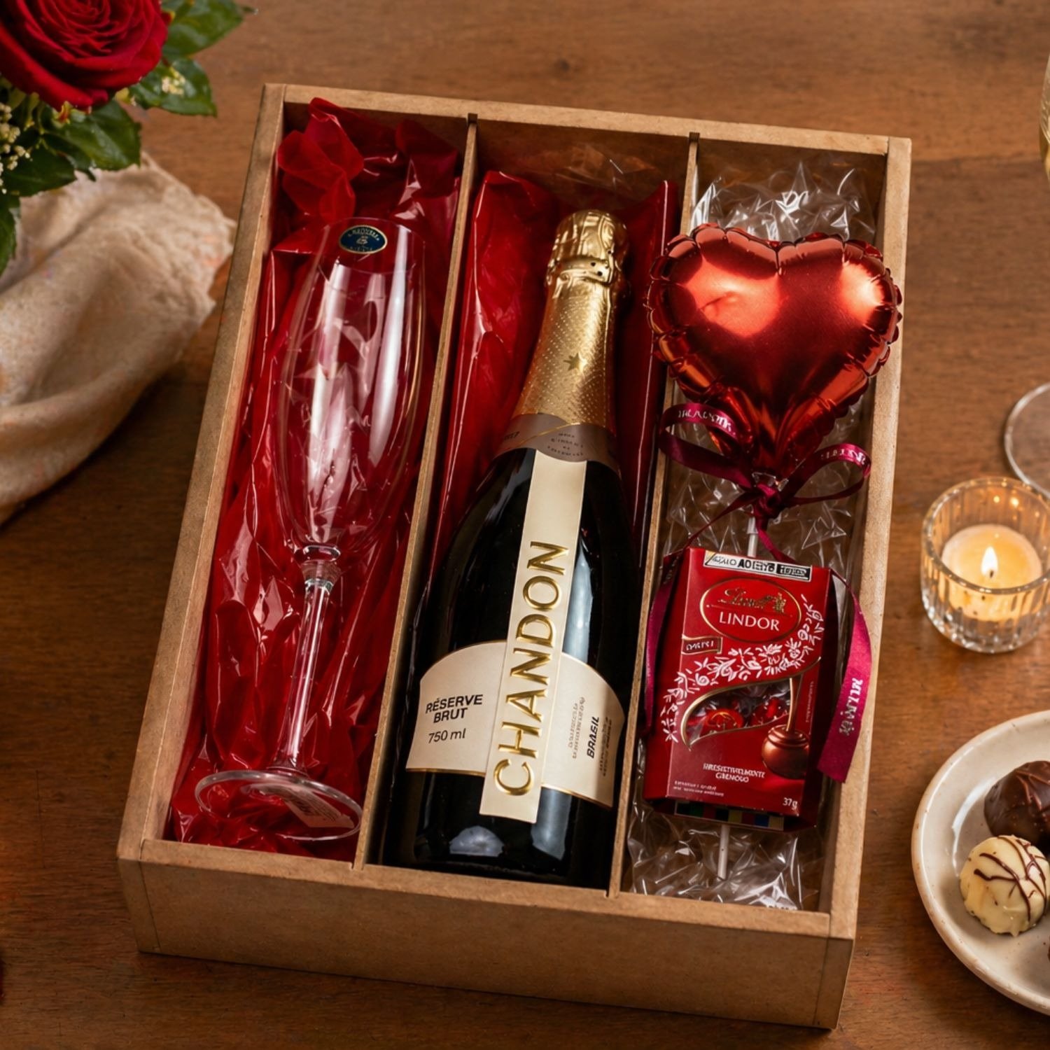 Kit Chandon Romântico com Taça e Lindt