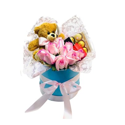Box de Luxo Urso e Rosas