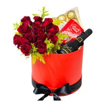 Box de Luxo com Flores e Cava