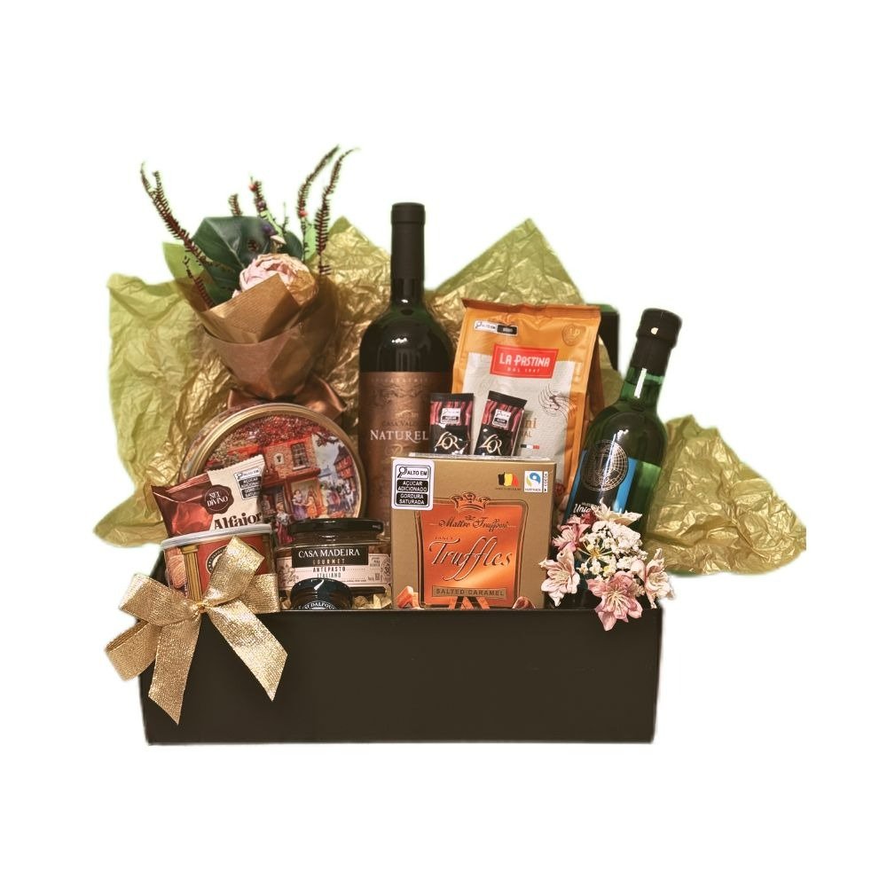 Cesta de Presente Com Vinho Profundas Raízes