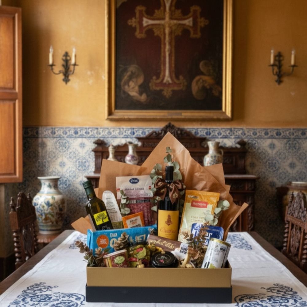 Cesta de Presente Gourmet Premium Cartuxa Tinto