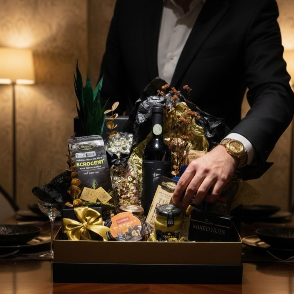 Cesta de Presente Gourmet Premium Black Signature