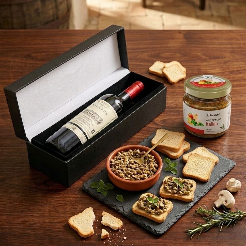 Presente Elegante com Vinho Bordeaux Francês