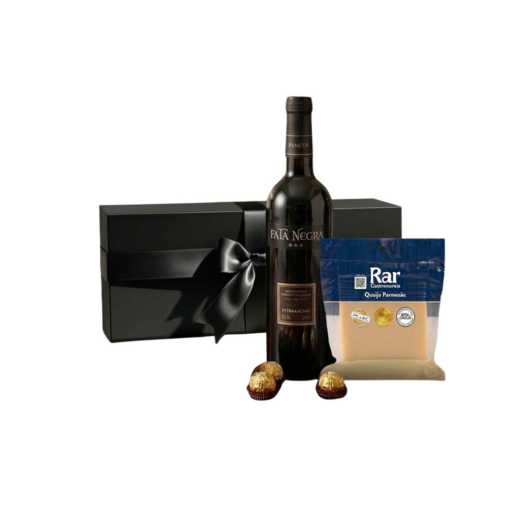 Presente Gourmet Vinho Pata Negra com Parmesão e Bombo
