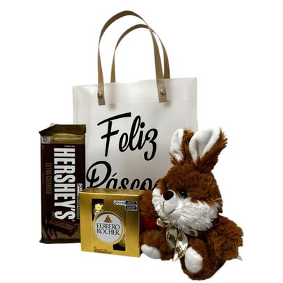 Cesta Bag com Coelho Feliz Páscoa