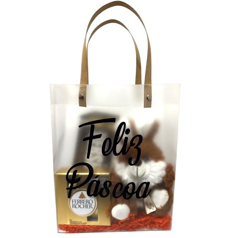 Cesta Bag com Coelho Feliz Páscoa 