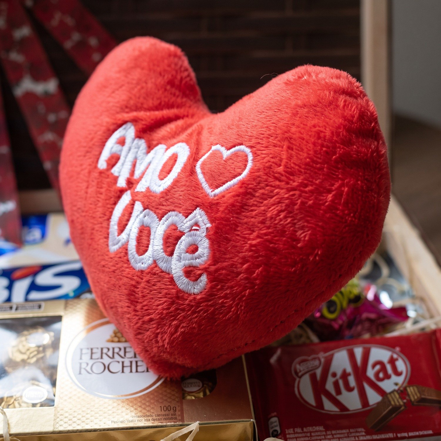 Cesta de Chocolate  Amo Você