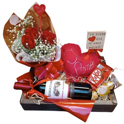 Cesta de Vinho importado Já Disse Que Te Amo Hoje