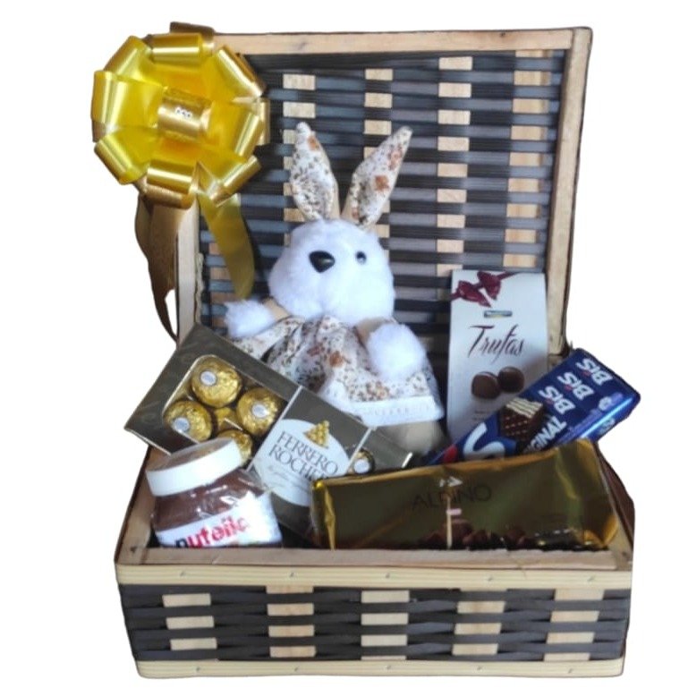 Cesta chocolate baú De Ouro
