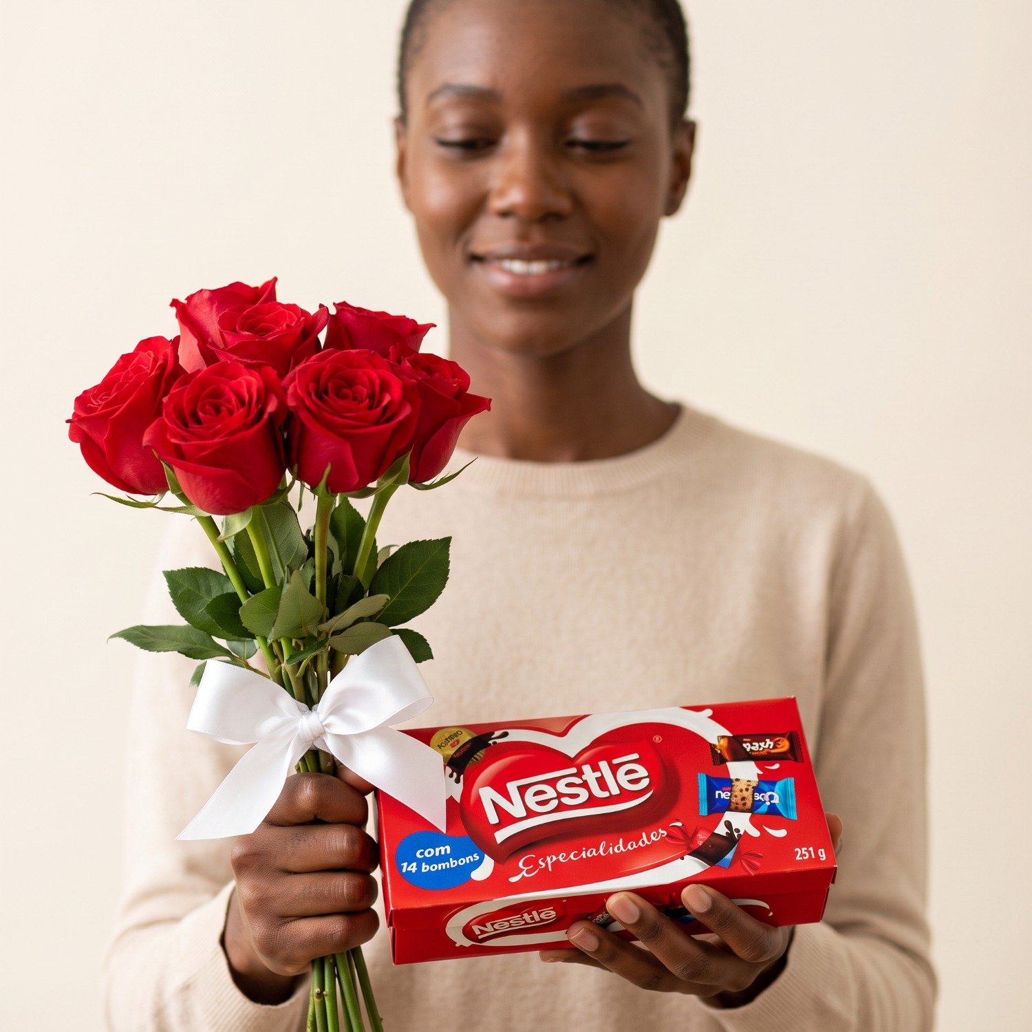 Buquê Rosas Vermelhas com Chocolates Nestlé
