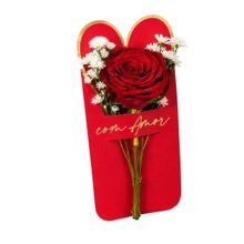 Cartão Flor Com Amor Rosa Vermelha