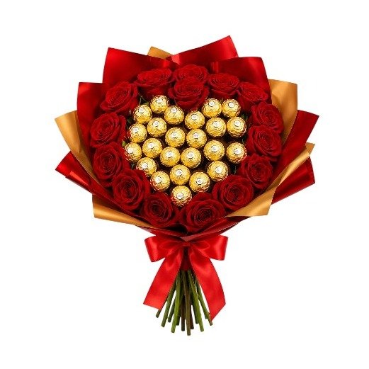 Buquê de Luxo com Rosas Vermelhas e Ferrero Rocher