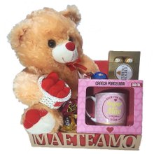 Cesta Dia Das Mães Urso, Caneca Super Mãe, Chocolates