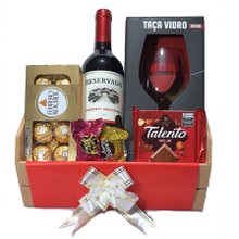 Cesta Com Vinho, Ferrero Rocher, Taça Te Amo