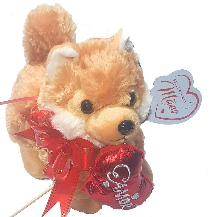Cachorrinho Caramelo com Placa Feliz dia das Mães