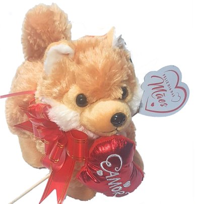 Cachorrinho Caramelo com Placa Feliz dia das Mães