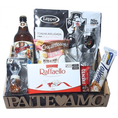 Cesta Vasco Dia dos Pais Com Caneca, Toalha, Cerveja