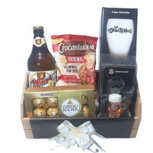 Cesta Cerveja, Ferrero e Caneca Amor pelo Coringão 