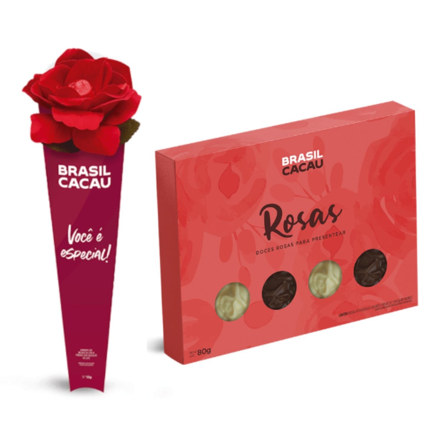 Presente Namorados Flor, Trufa, Rosa De Chocolate 