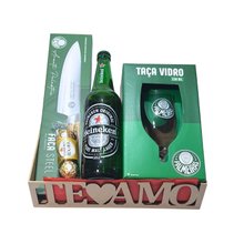 Cesta Palmeiras Pai com Faca, Taça e Cerveja