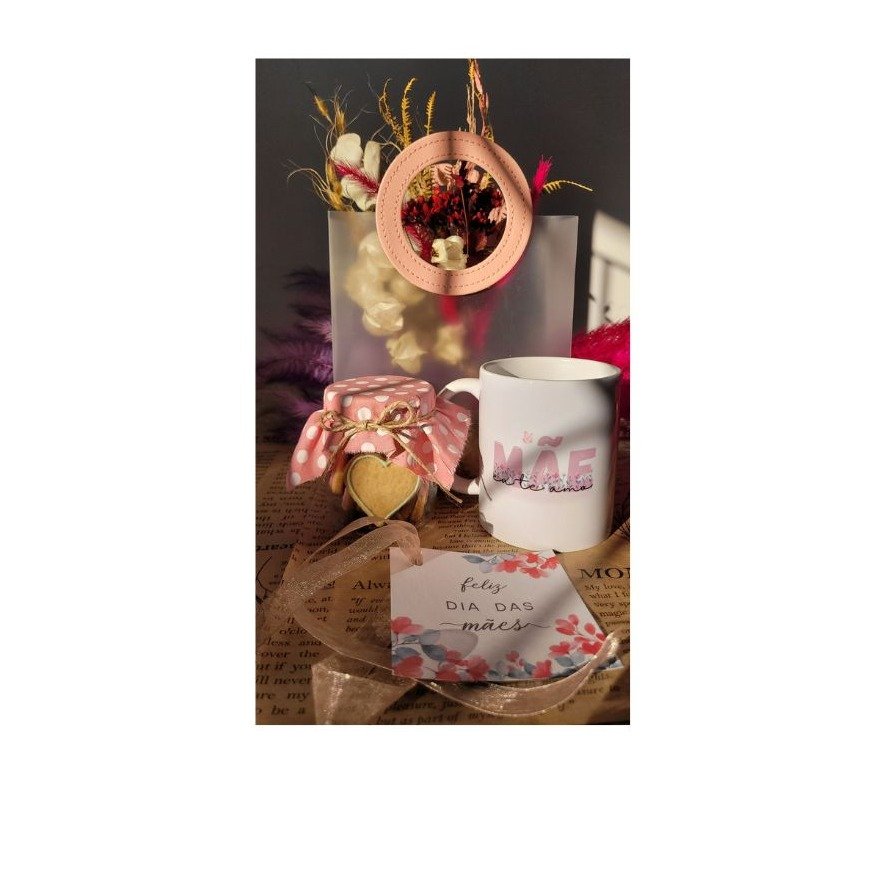 Sacola Gesto de Afeto com Caneca e Biscoitos
