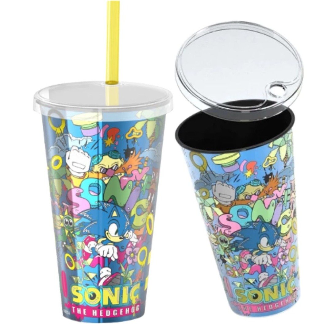 Kit Sonic Oficial  Copo e Pote corpinho