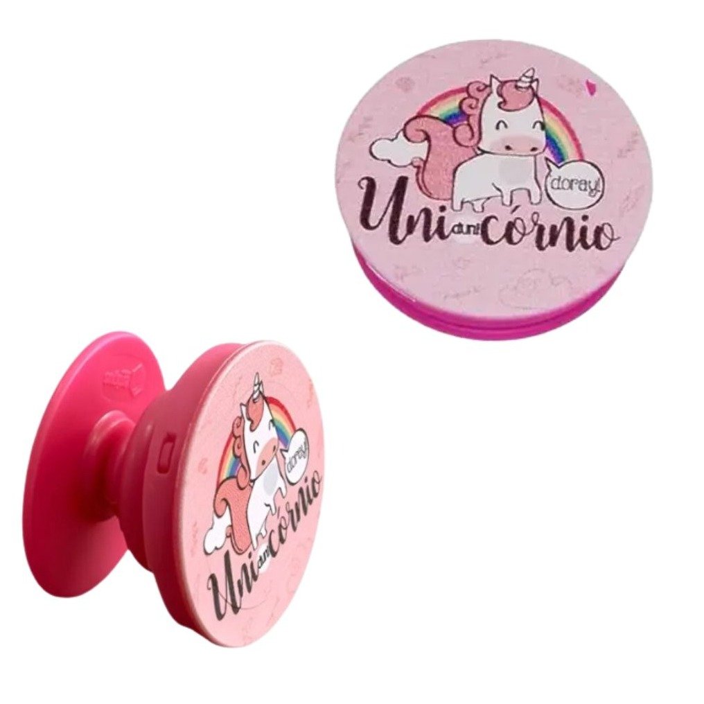 Porta Pipoca Moringa e suporte de celular Unicórnio