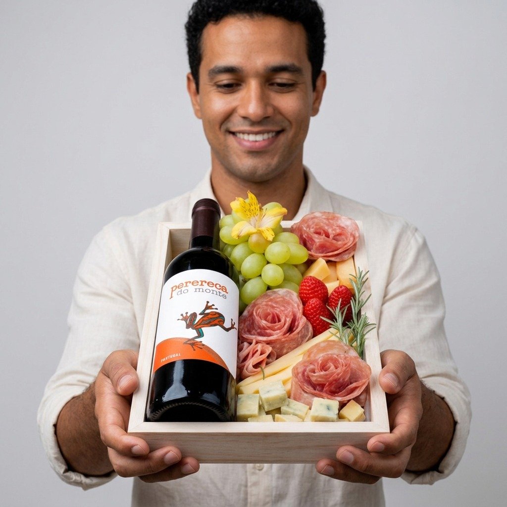 Cesta de Queijos e Vinhos