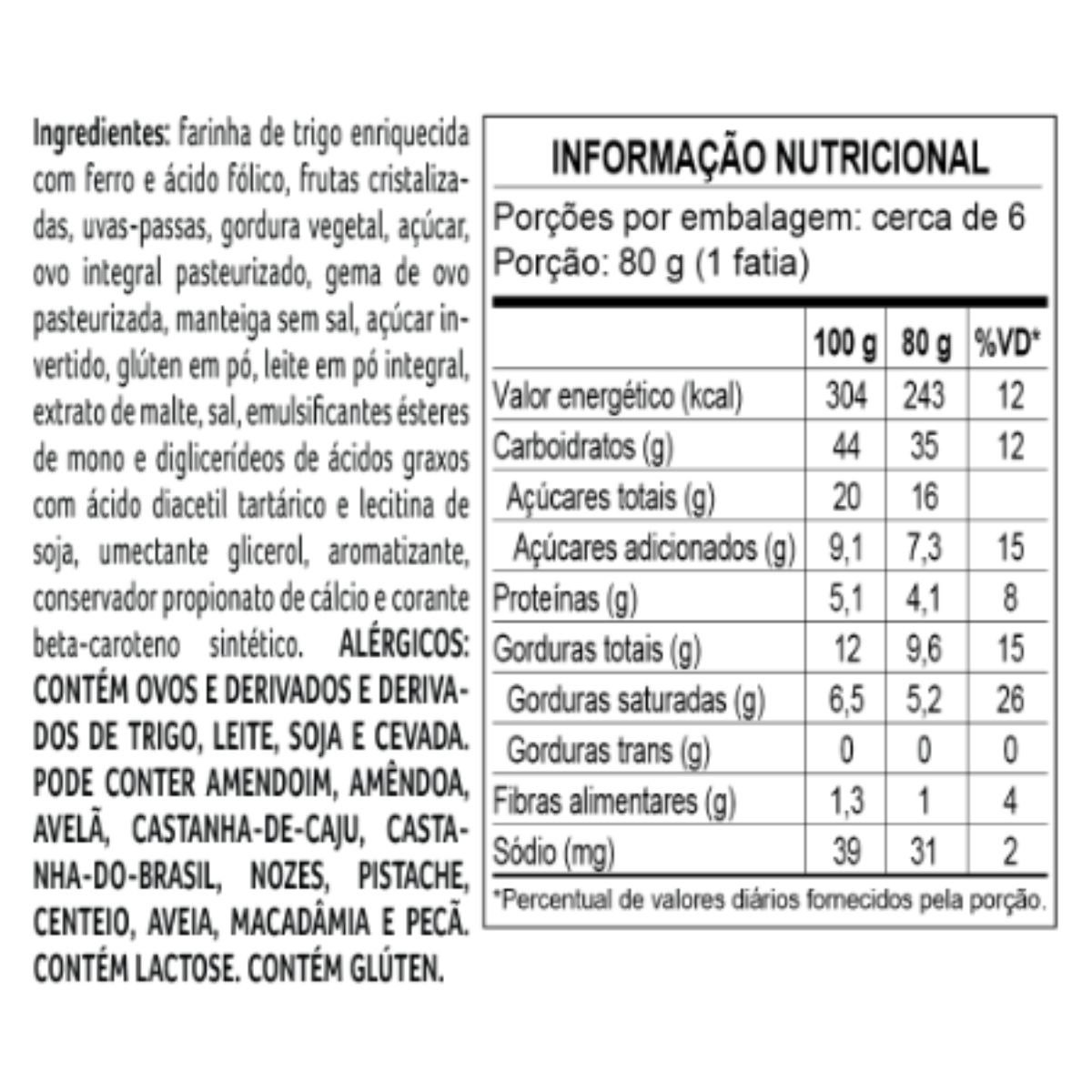 Panetone de Frutas 450g Cacau Show