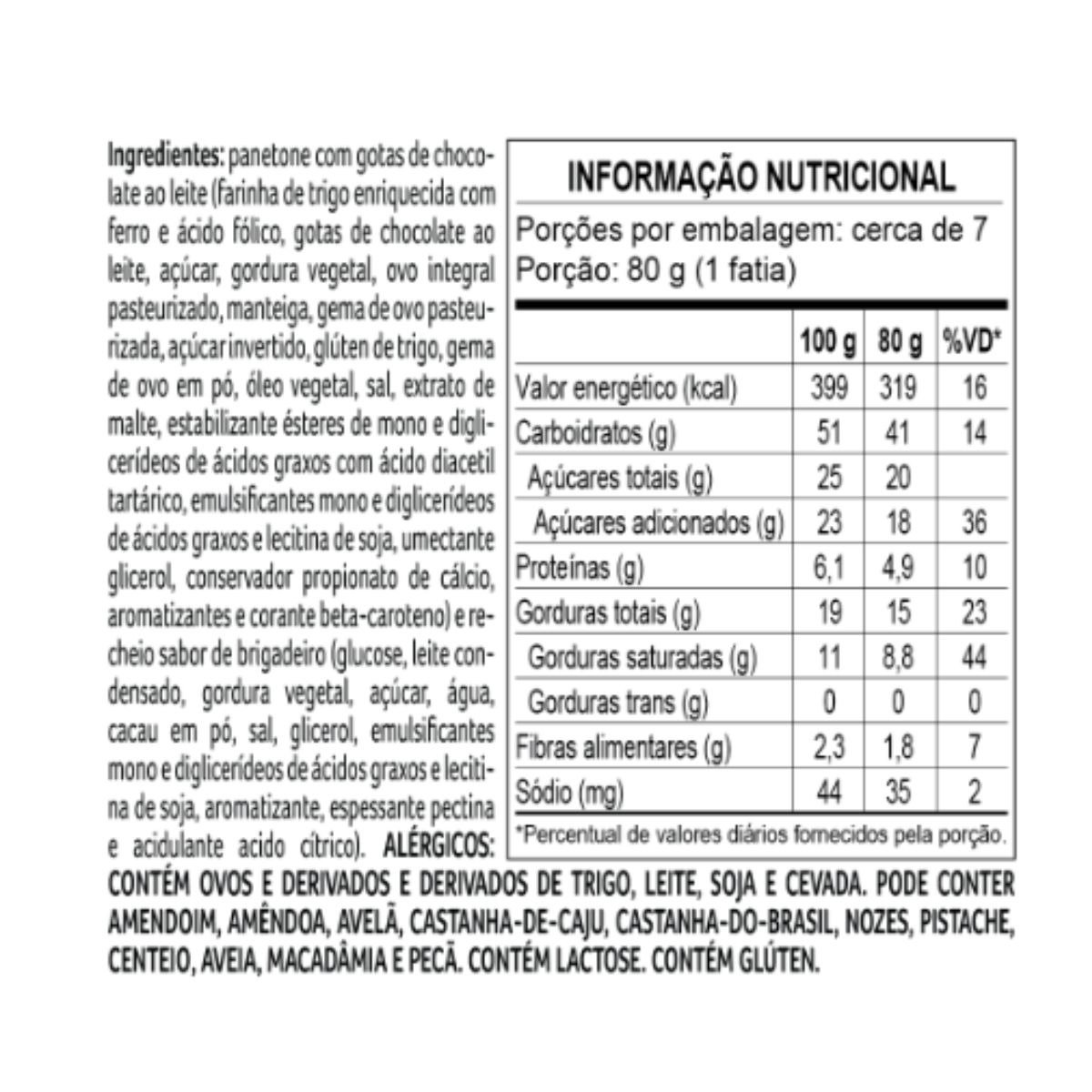 Panetone com Recheio de Brigadeiro 580g Cacau Show