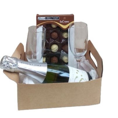 Kit Presente Perfeito Vinho e Chocolate