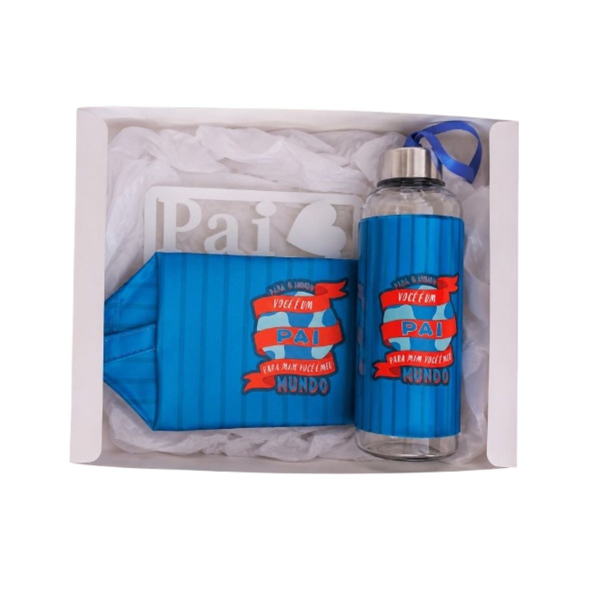 Kit Necessarie Squeeze e Porta Retrato Dia dos Pais