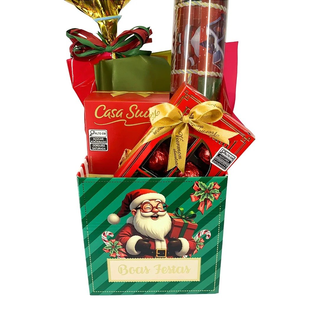 Box luxo Natal com Rosa no Tubo