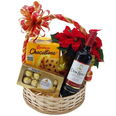 Cesta Natal com Vinho