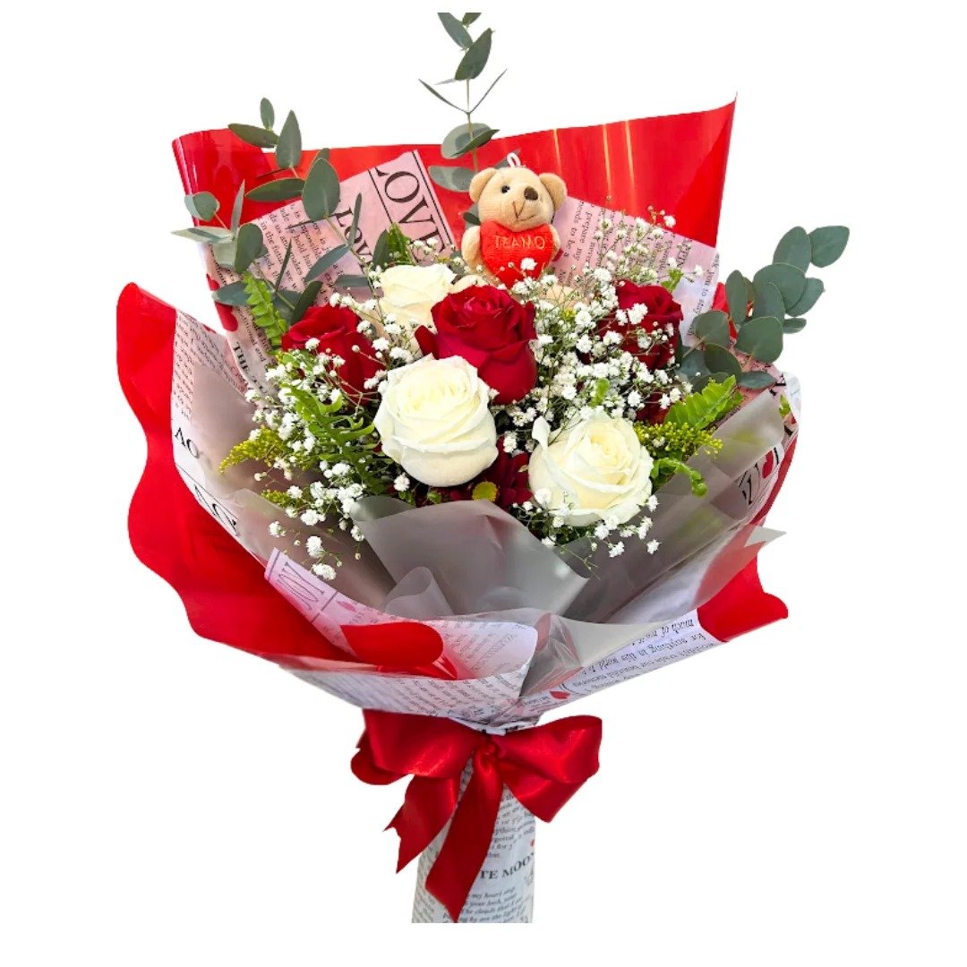 Buquê Doce Romance 6 Rosas